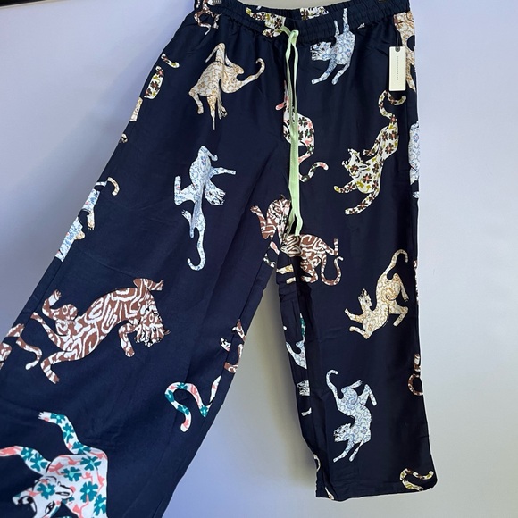 NWT Anthropologie Cecilia Pettersson Flannel Animal Print Pajama Pants Bottoms L - Picture 11 of 13